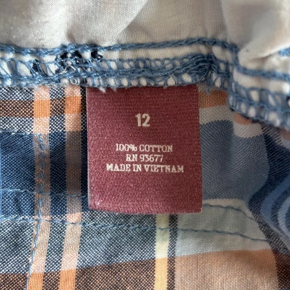 Arizona Jean Co Boy's 12 Reg Plaid Adjustable Waist Shorts - Picture 6 of 8